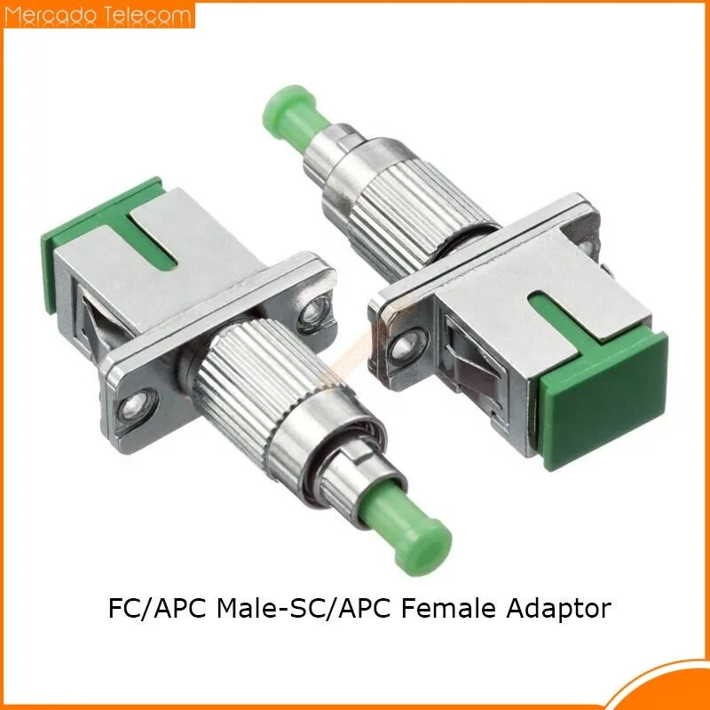 

Free Shipping 2pcs FC male to SC female APC single mode Fiber Optic Adapter Converter Hybrid Connector