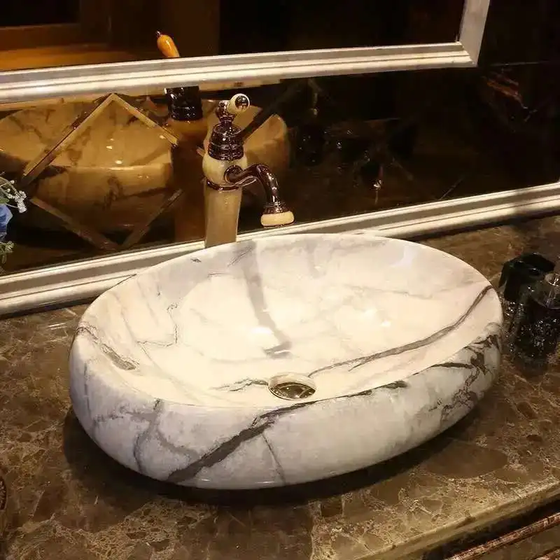 

Nordic Oval Marbling Wash Basin Ceramic Washbasin Bathroom Furniture Bathroom Sink Bowl Lavatory Washbasins Kitchen Sink Bowl MC