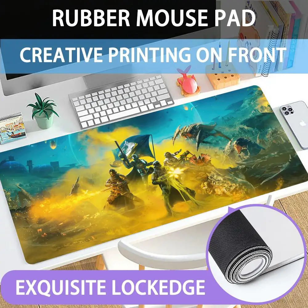 Mouse Pad Helldivers Large rubber mouse pad with lock edge computer gamer HD printing desk pad keyboard pad