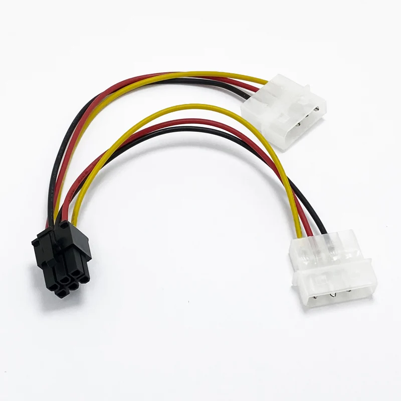 2 IDE Dual 4pin Molex IDE Male to 6 Pin Female PCI-E Y Molex IDE Power Cable Adapter Connector for video cards