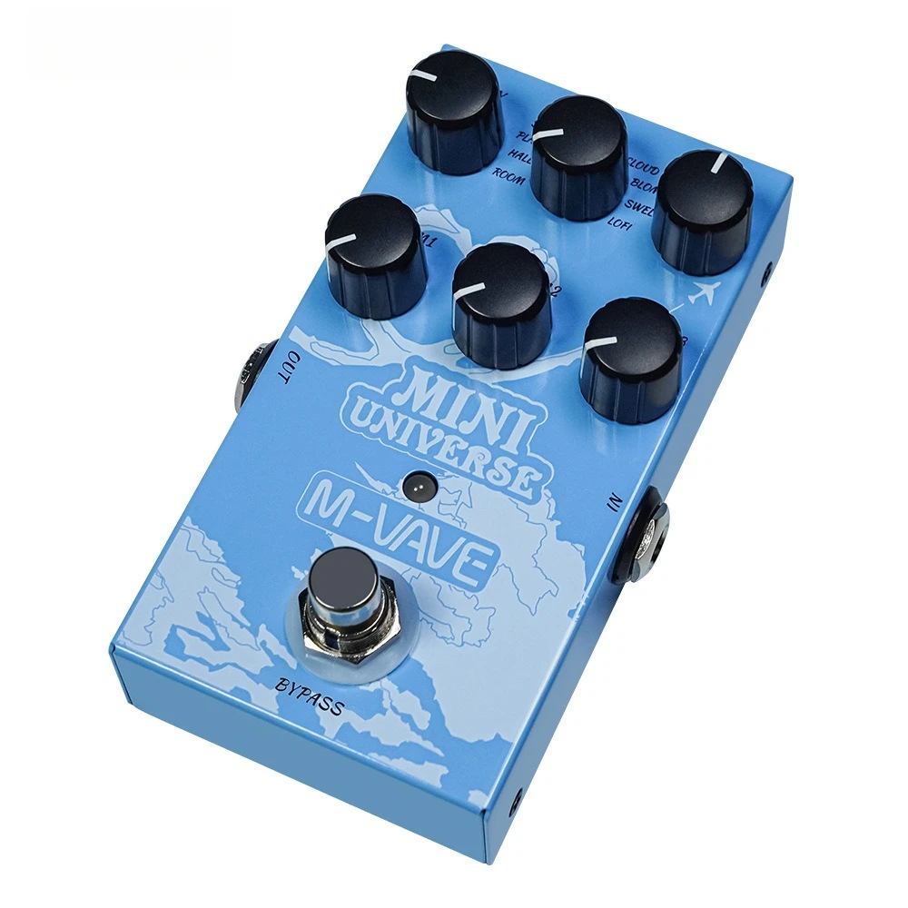 Mini Universe Digital Reverb Pedal Compact Modeling Reverb Effect for Electric Guitar