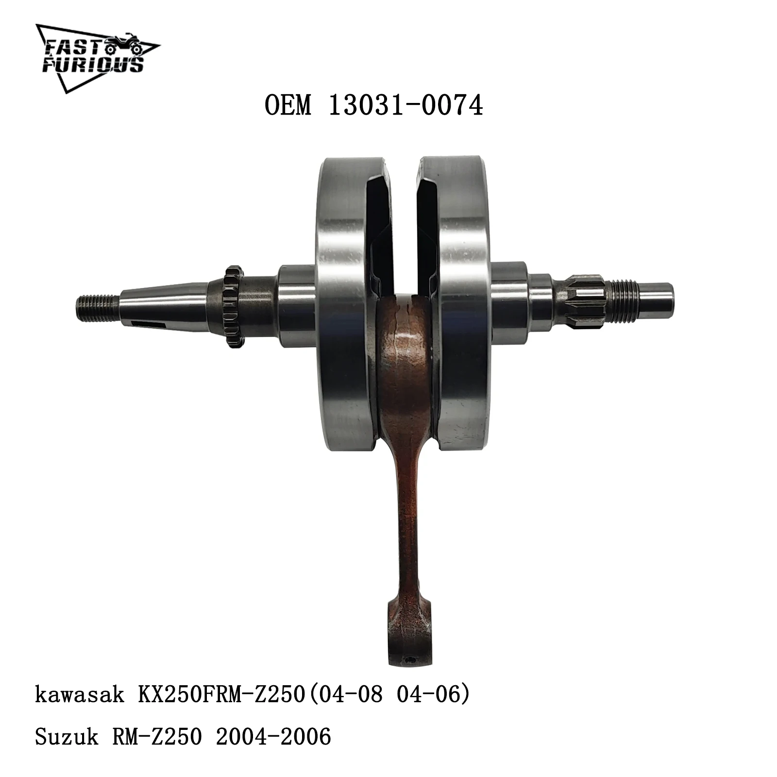 Crankshaft Assembly For Kawasak KX250F 2004-2008 Suzuk RM-Z250 EC10054 13031-0074 Engine Parts Connecting Rod Shaft Bearing