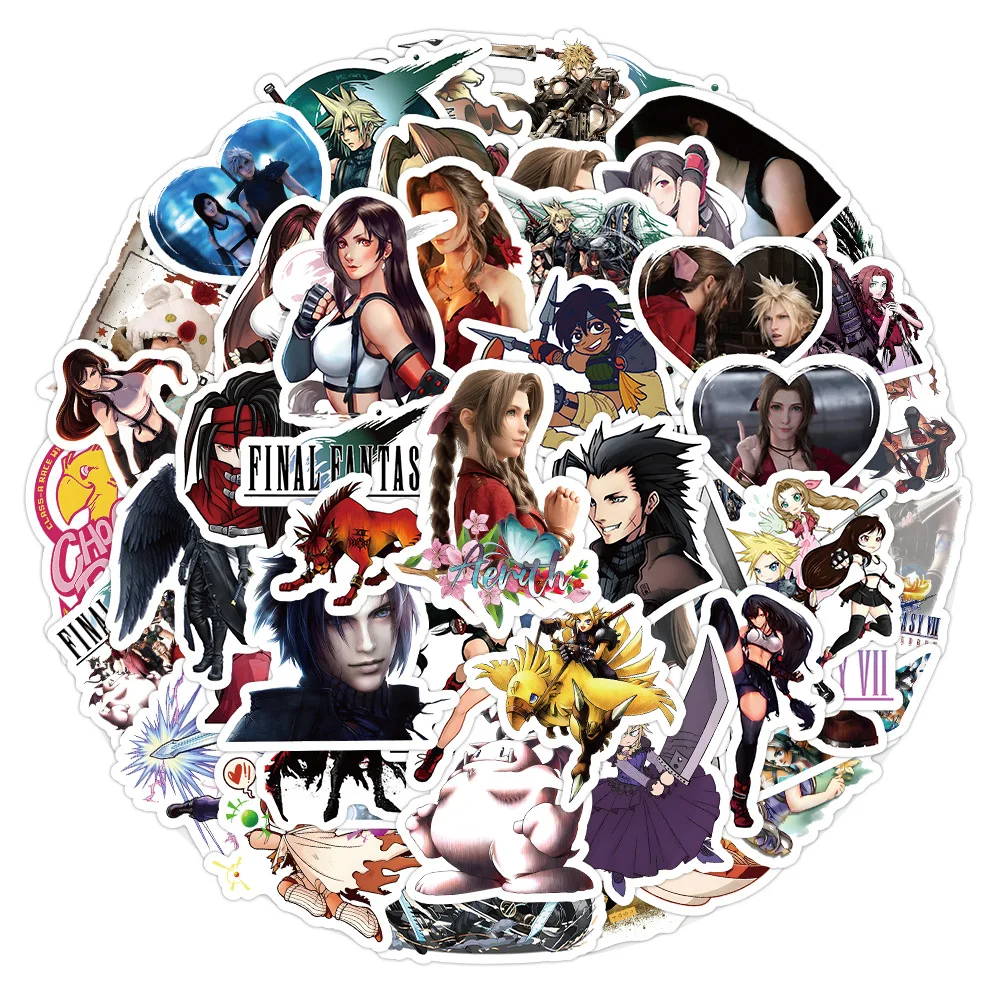 50pcs Game Final Fantasy Stickers for DIY Notebook Stationery Guitar Skateboard Phone Water Cup Luggage Waterproof Sticker