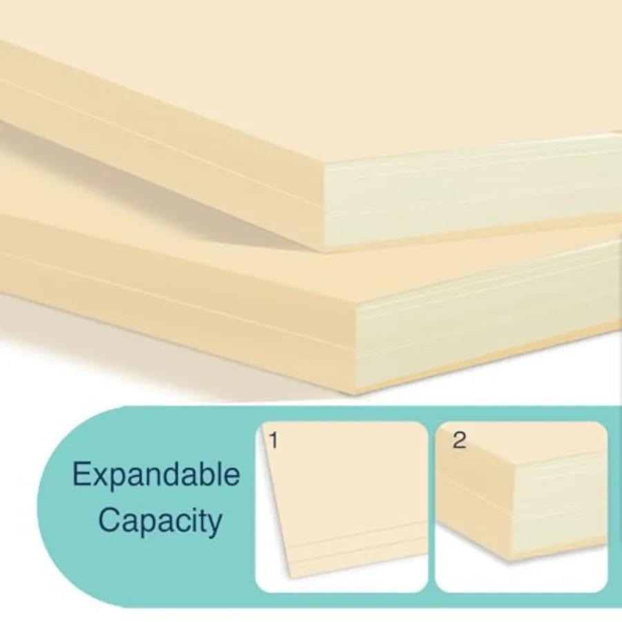 مجلدات ملفات مانيلا بحجم الحروف مقاس 8.5 × 11 بوصة مع علامة تبويب مقطوعة 1/3 للمكتب المنزلي وتنظيم المدرسة سلبيات ورقية ثقيلة الوزن