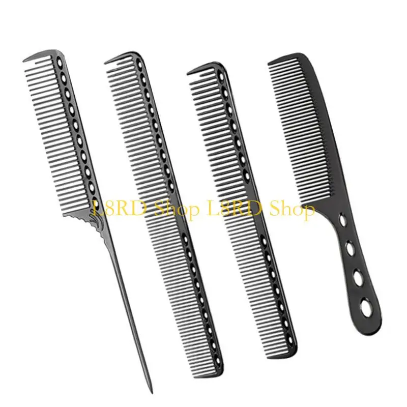 

L8RD Space Aluminum Hair Comb Set Cutting Comb,Detangling Comb,Styling Comb,Tail Comb Hairdressing Comb for Women and Girls