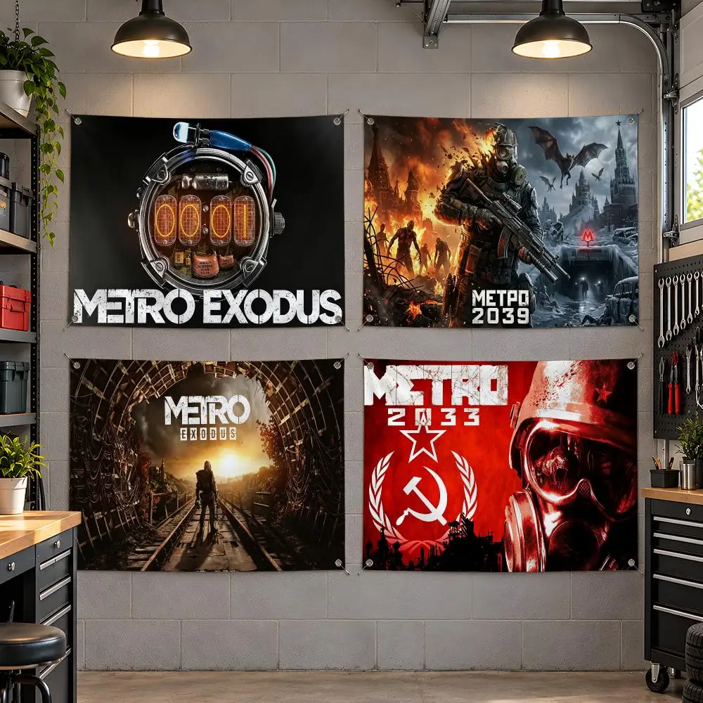 Game Survival Shooter Metro Exodus Flags Fan Flag Banner Outdoor Camping Backyard Lawn Garden Patio Party Decor Gift
