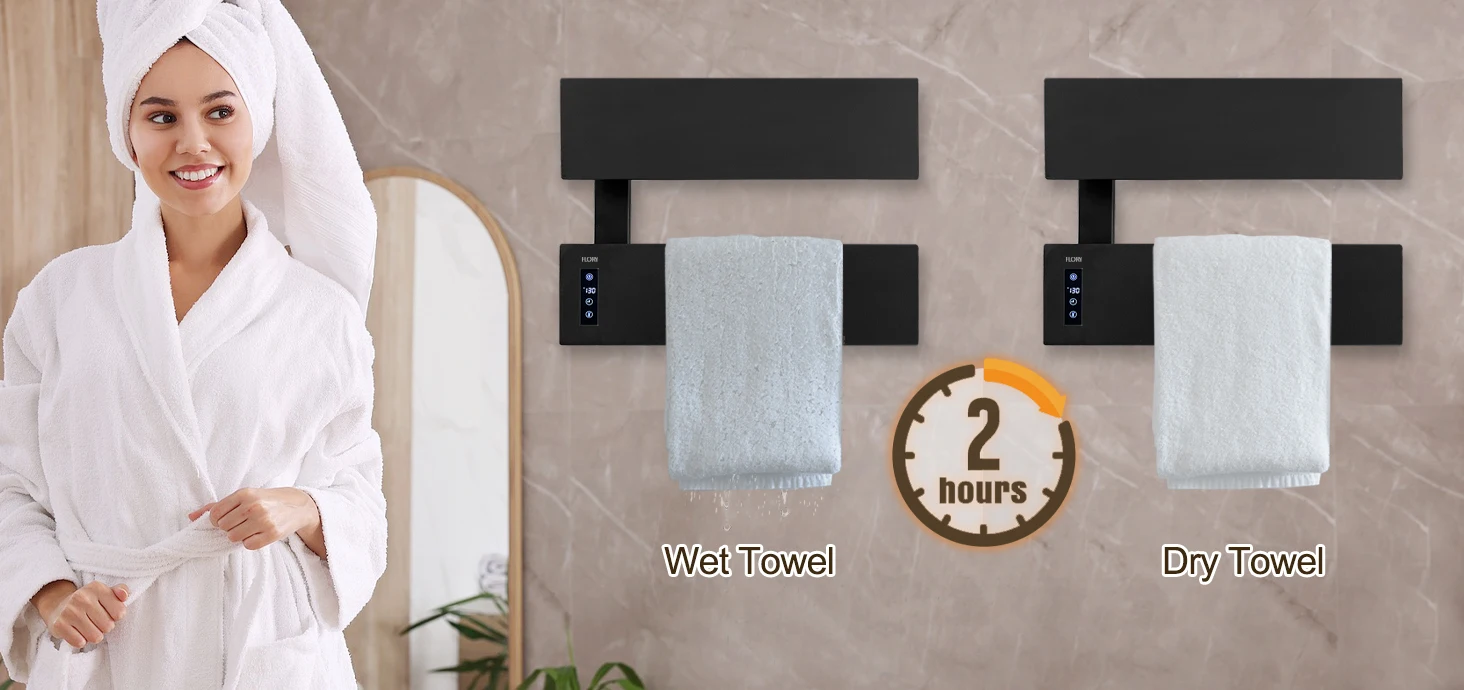 Quick Heating and Even Temperature Distribution Luxury Electric Towel Warmer Rack for Bathroom