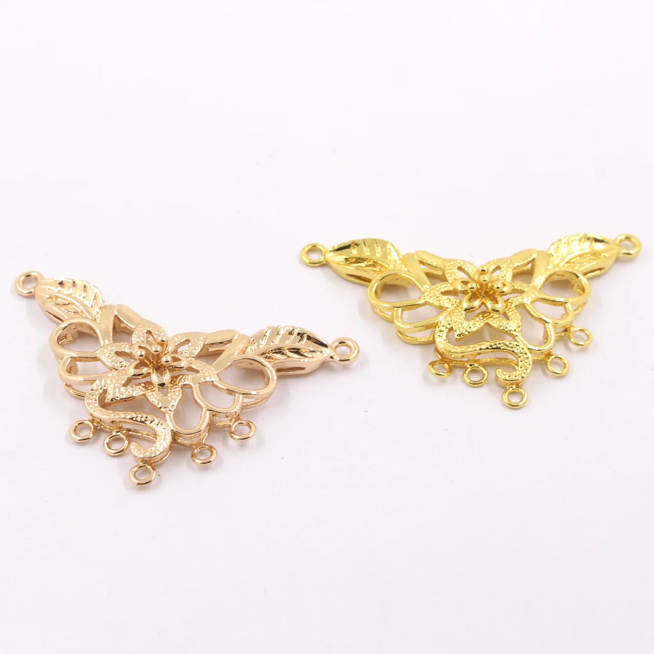 10pcs 47x27mm Brass Casted Flower Pendant Loops Connectors Quality DIY Women Bridal Wedding Jewelry Accessories