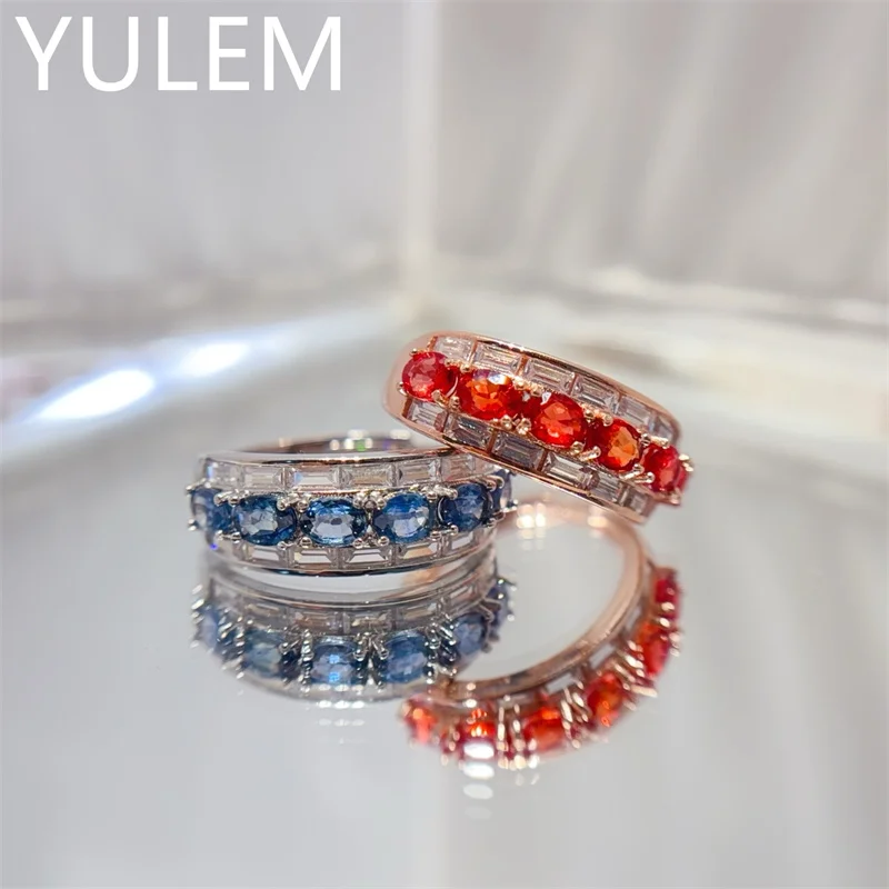 

Genuine Natural Sapphire Silver Jewelry Natural Red Sapphire Ring 925 Silver Gemstone Ring