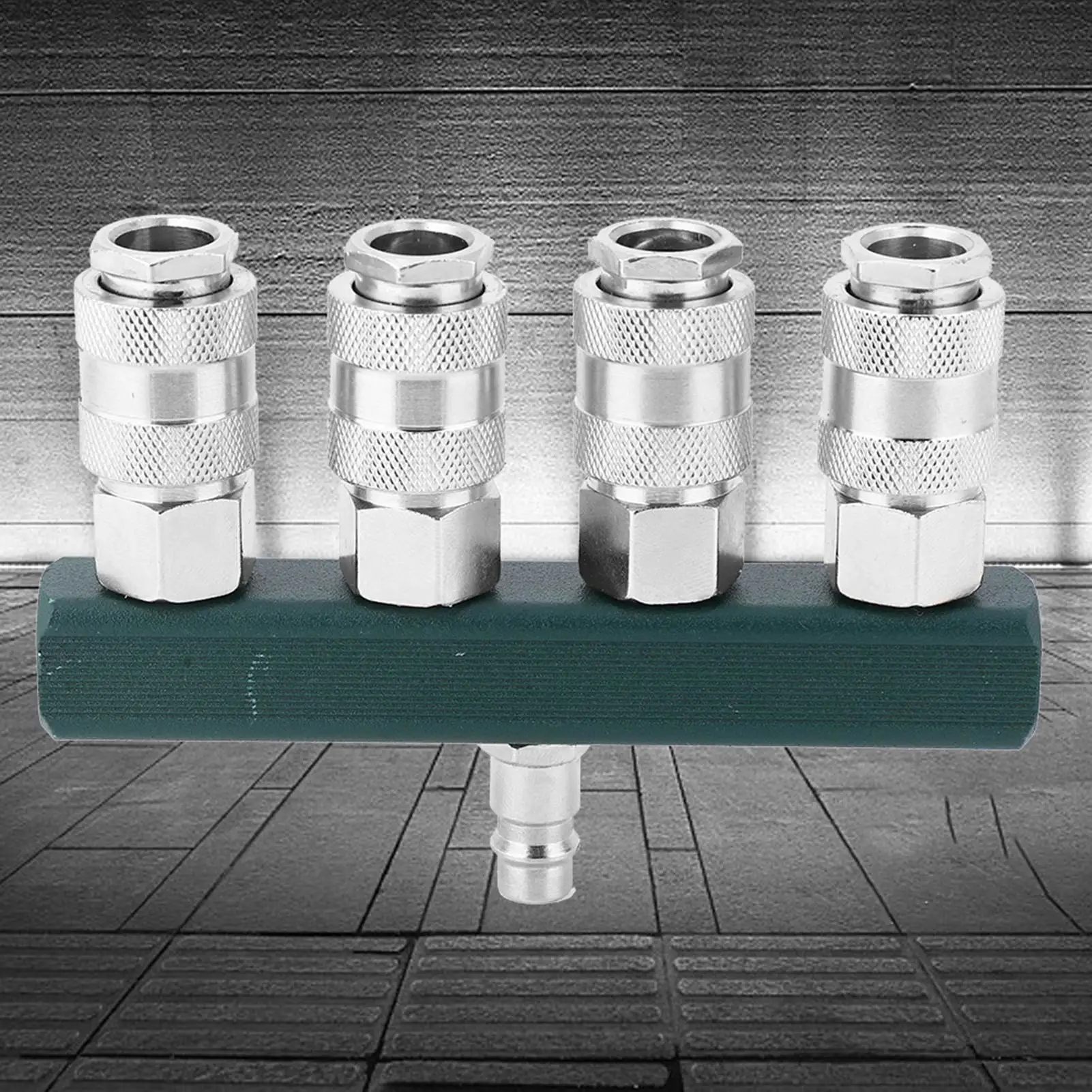 4 Way Quick Connector 1/4in NPT Thread High Quality Air Hose Coupler Pneumatic Fittings Air Hose Coupler Quick Connect Coupler