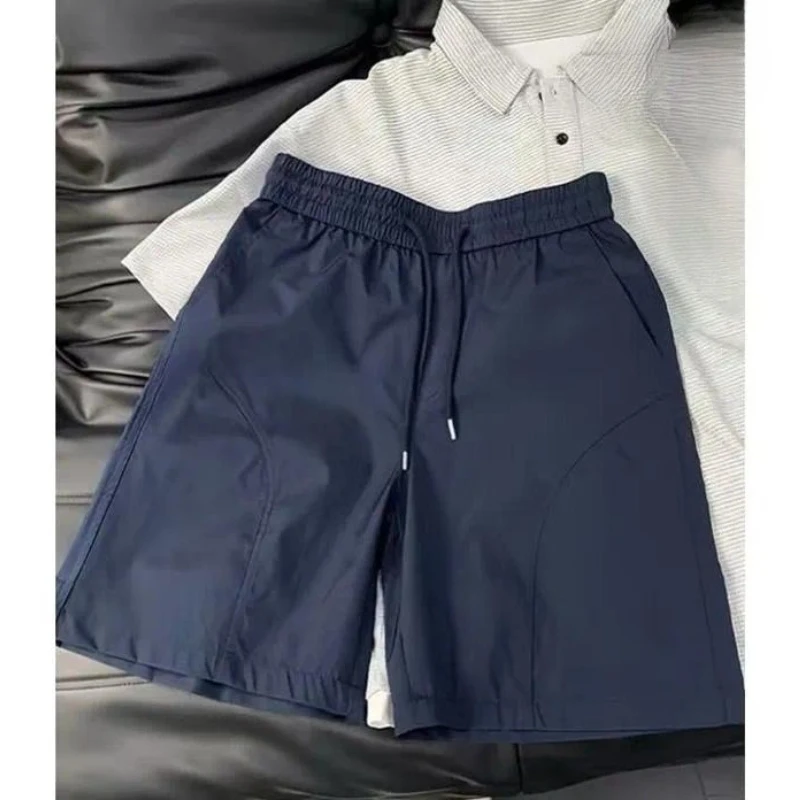 Men's Summer American‑Inspired Sports Casual Shorts, Ice‑Silk‑Feel Lightweight  Shorts For Running Outdoor Daily Wear