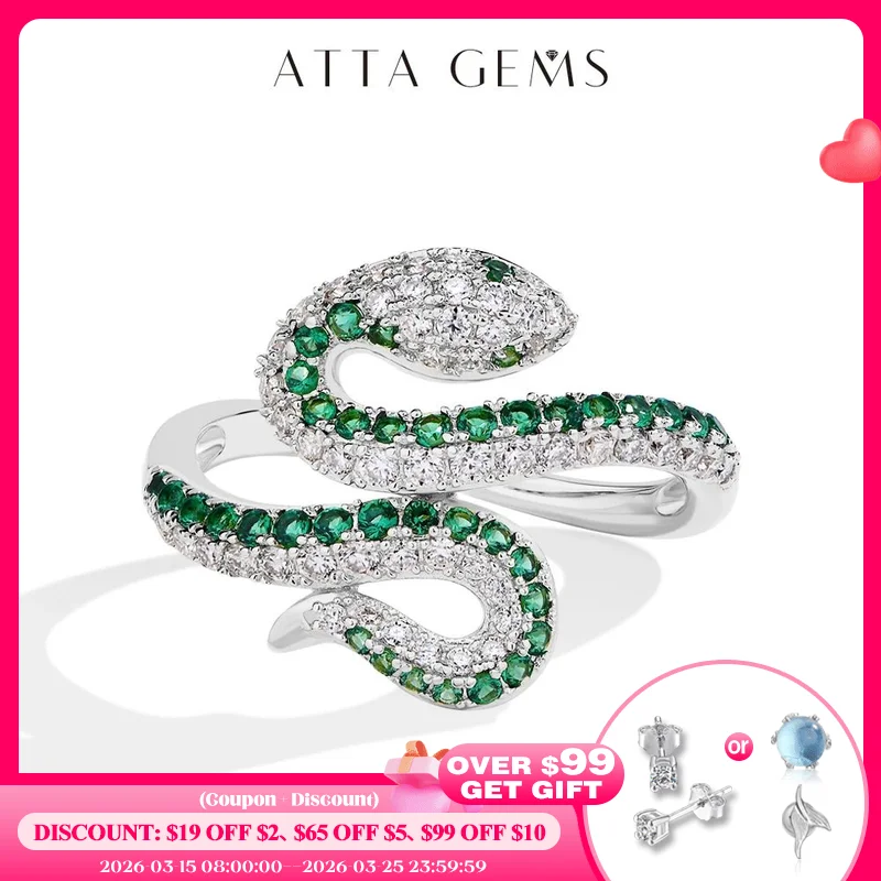 Attagems anel completo de moissanite em forma de cobra dvvs1 cor diamante 925 prata esterlina para mulheres homens anéis de casamento festa certificada