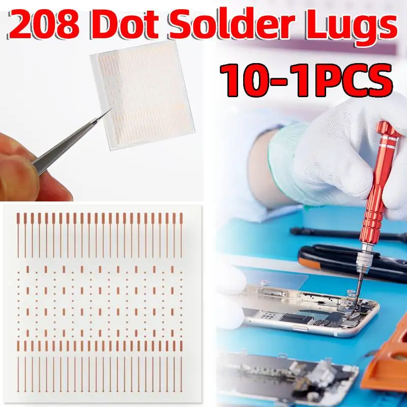 208 Dot Repair Spots Dot-Repairing Soldering Lug Patch Jumper Wire Spot Fixing Soldering Lug Solder Sheet for Phones BGA PCB Pad