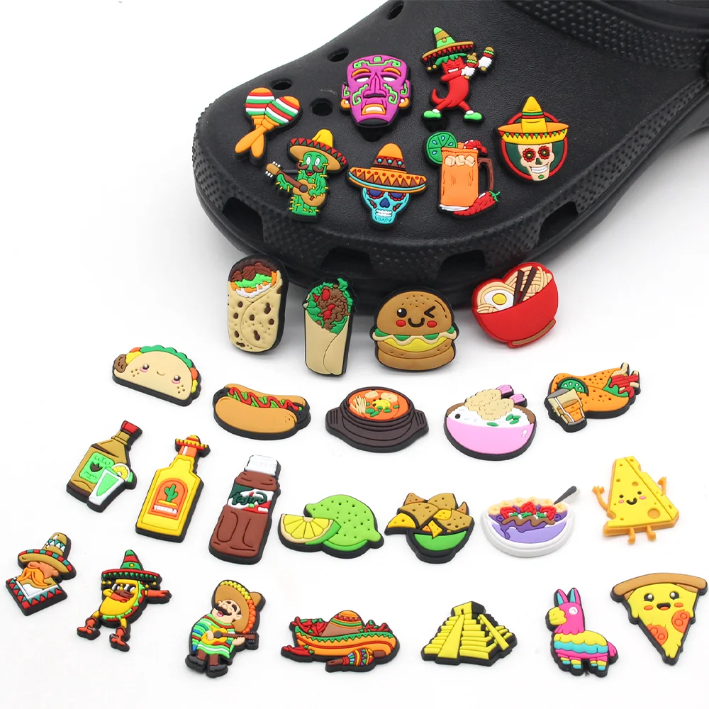 New Mexico style 1pcs cartoon food DIY garden shoe charms cute Cactus Accessories fit clogs sandals decorate kids gift