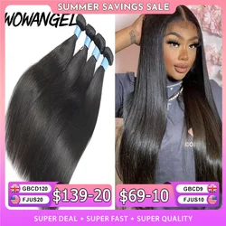 Wow Angel прямые волосы, 28 Дюймов, 30 дюймов, Remy, бразильские человеческие волосы, 100% шелковистые волосы, 3/4 шт., человеческие волосы для наращивания, натуральные волосы
