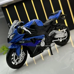 1/12 Scale BMW S1000RR Toys Model Car Alloy Diecasts Vehicle Model with Light The Front Wheels Can Turn Motorcycle for Boy Gifts