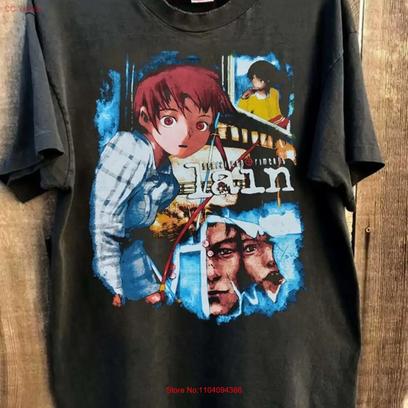 Anime Serial Experiment Lain Iwakura Japanese Manga shirt reprint VK09214 vintage Washed graphic designer clothes Casual