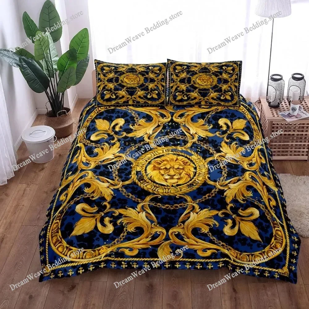 3D Print Chains Baroque Pattern Bohemian Bedding Set Duvet Cover Bed Set Quilt Cover Pillowcase Comforter King Queen Size Adult