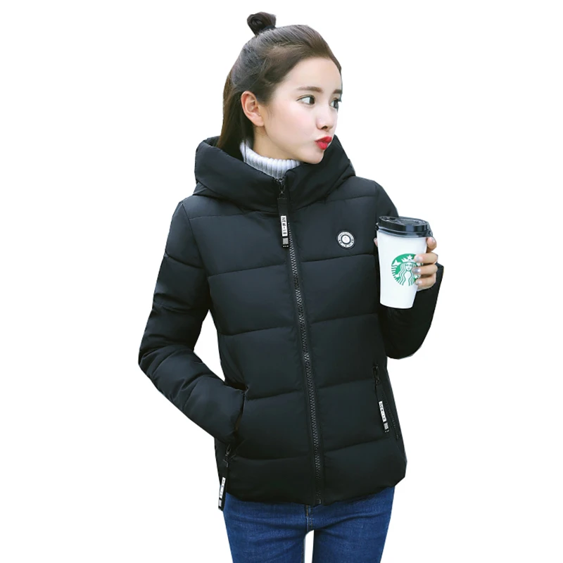 2024 Causal Ladies Padded Jacket Short Autumn Winter Wadded Jacket Women Hooded Short Coats Female Plus Size Parkas Overcoat