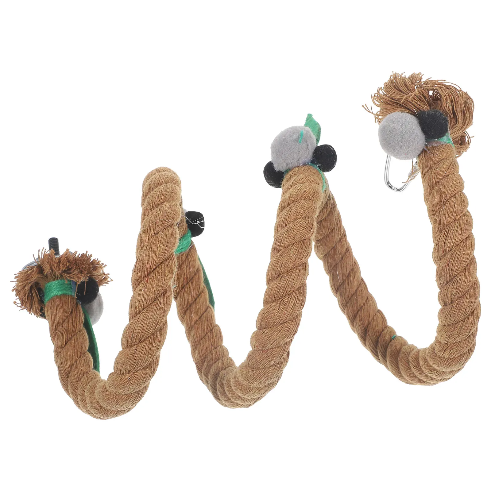 

Cotton Rope Perch for Parrot Cage Multi Use Hanging Swing and Standing Stick for Medium Large Birds Exploration Chewing