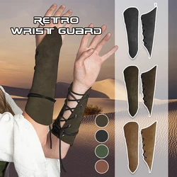 Medieval human Cosplay Arm Guards Buckle Bracers Knight Armband Wristband Black Green