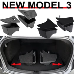 Per Tesla Modello 3 Highland 2024 2023 Baule Posteriore Scatola di Immagazzinaggio Contenitori Angolo Sinistro Destro Organizzatore Accessori Floccato Coperchi TPE Cargos