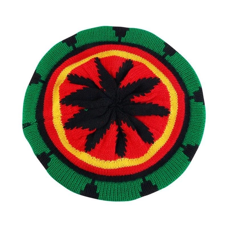 European and American Popular Jamaican Rainbow Reggae Hat Beret Autumn and Winter Unisex Style