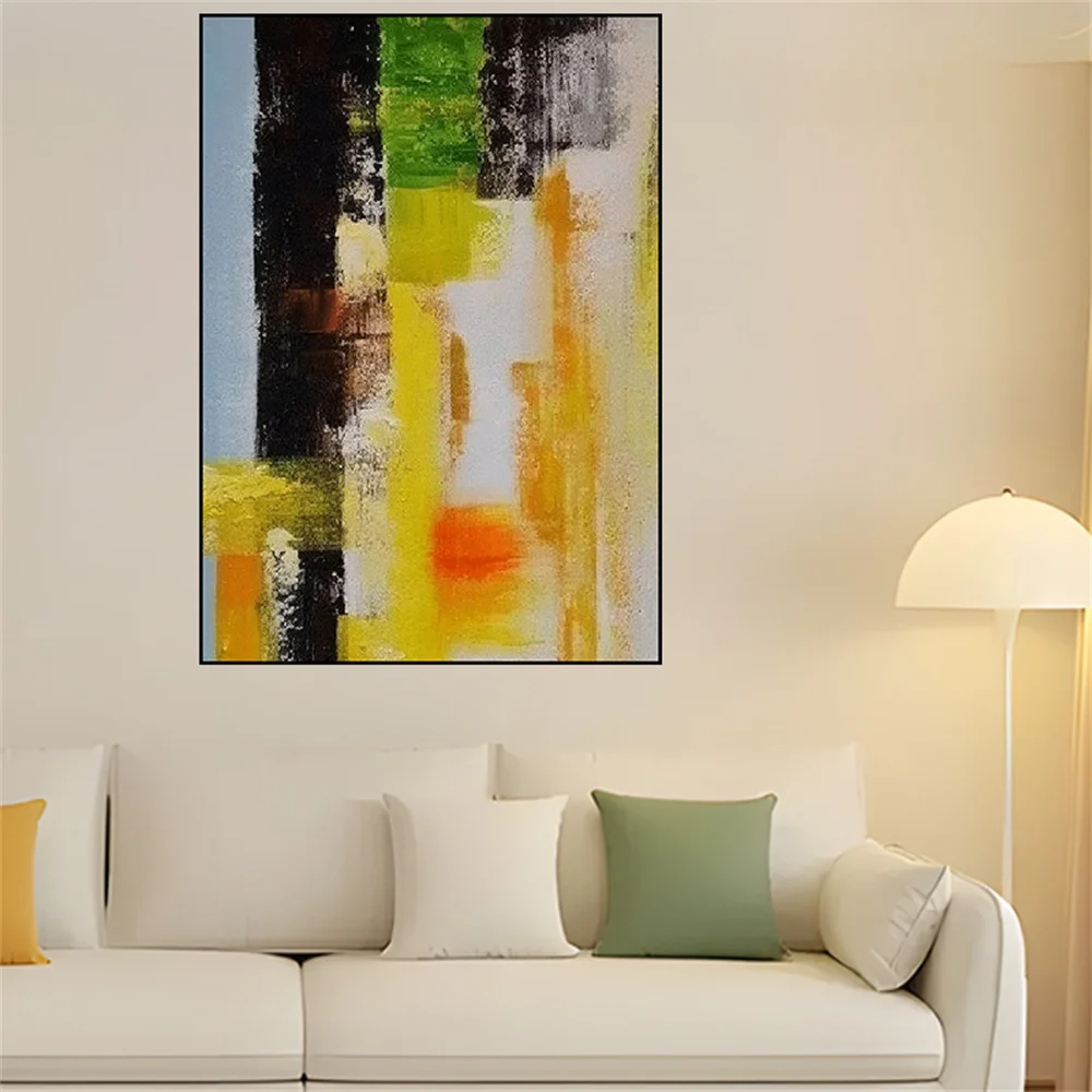 

100% Hand-Painted Abstract White And Black Thick Oil Painting On Canvas Picture For Home Decor Wall Art Poster Modern Mural Gift