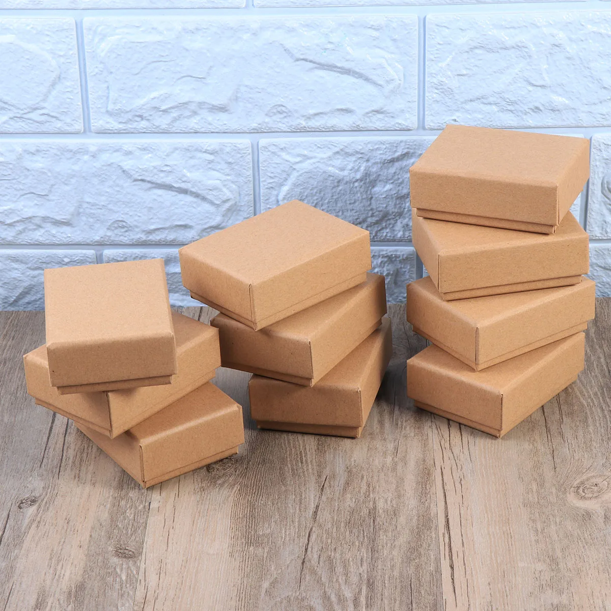 

10 PCS Kraft Paper Gift Box Jewelry Boxes Earring for Cardboard Cover