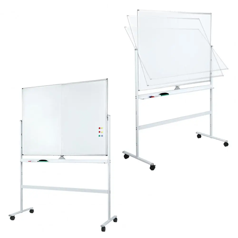 

90x120cm Double Sided Rolling Whiteboard, Folded Magnetic White Board, Large Reversible Dry Erase Board