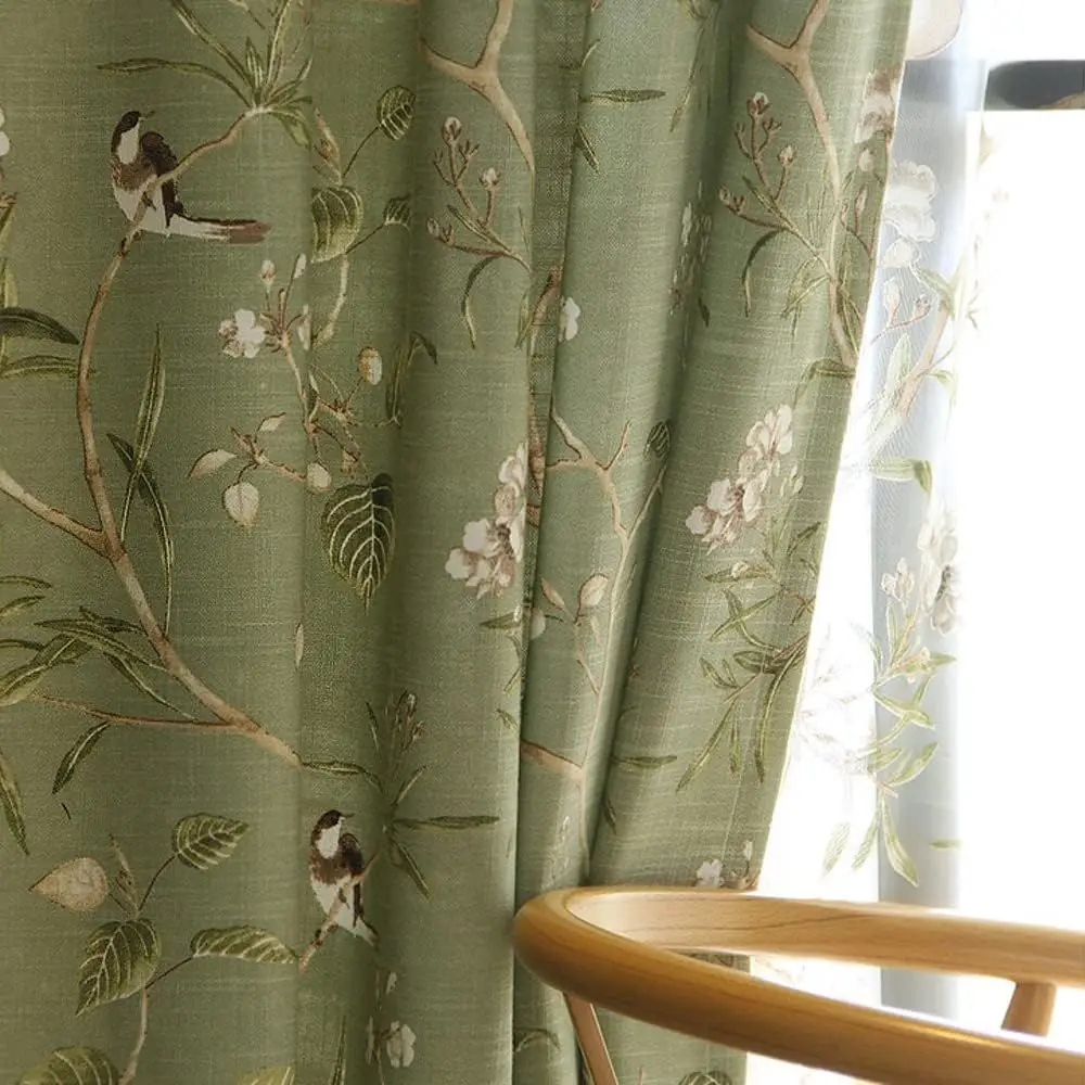102 Inch Long Decorative Patio Door Curtains with Grommet, Thick Veal, Privacy and Light Filtering, Green Panel W100xL102