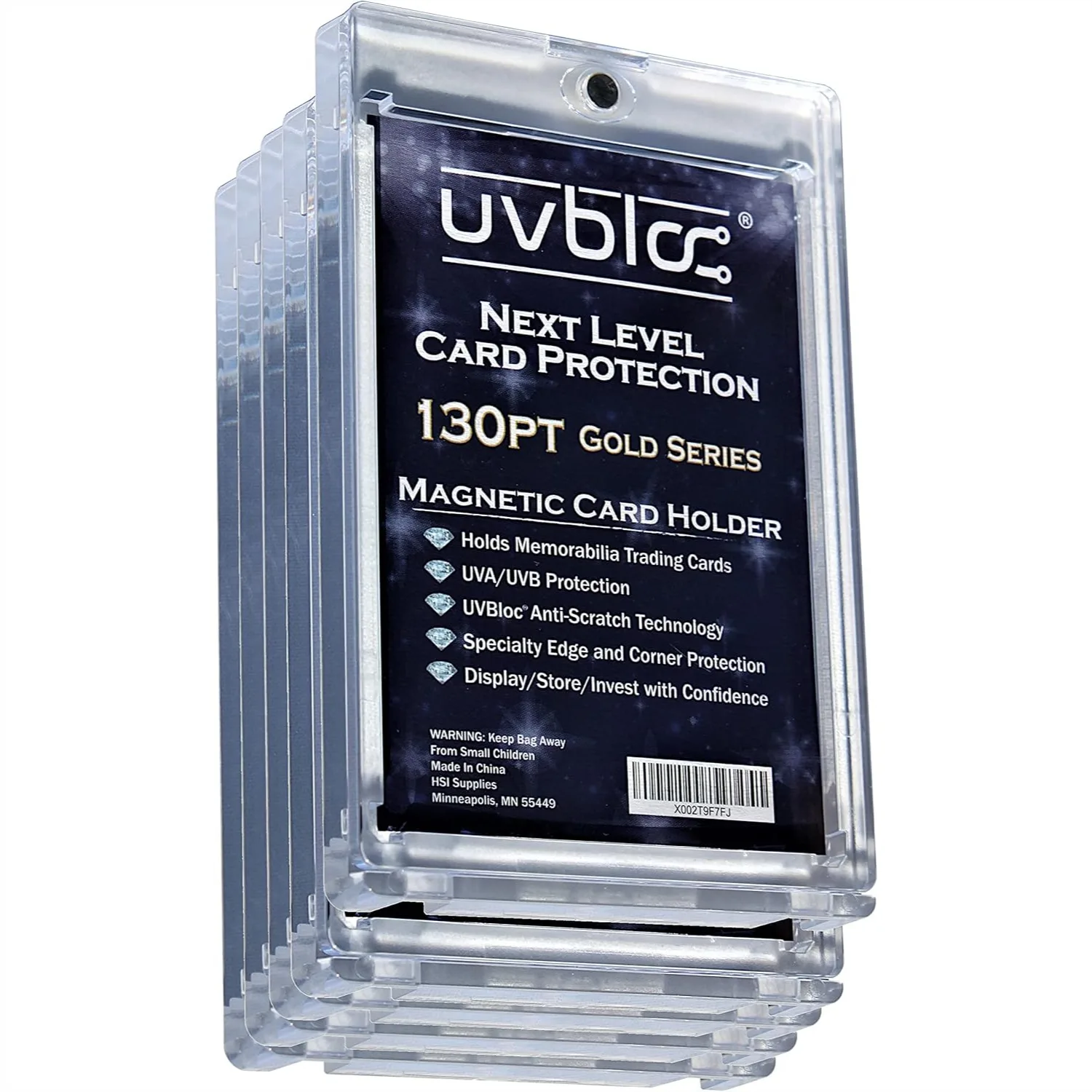 

130pt One Touch Card Holders 5 Pack Magnetic Baseball Card Sleeves For Trading Thick Jersey Patch Cards Hard Case Protectors Sports Football Hockey Basketball Soccer