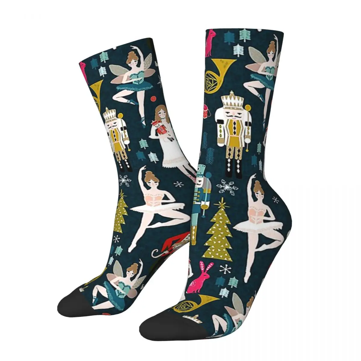 Nutcracker Ballet By Andrea Lauren Socks Harajuku High Quality Stockings All Season Long Socks for Unisex Christmas Gifts