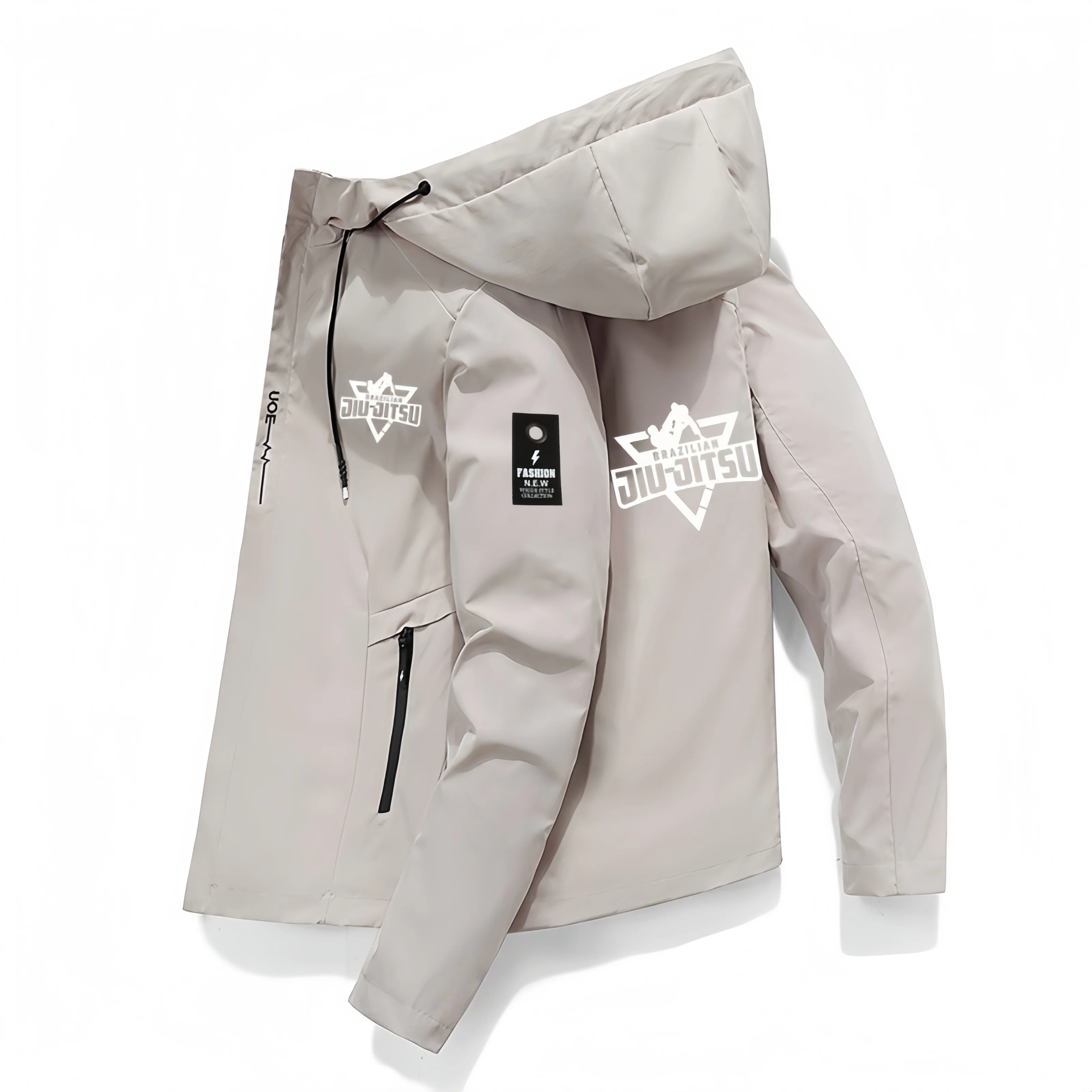 New Fall Men's Hooded Jacket, Windproof Outdoor Sports Jacket, Casual Printed Hoodie, Sports Training Hooded Jacket