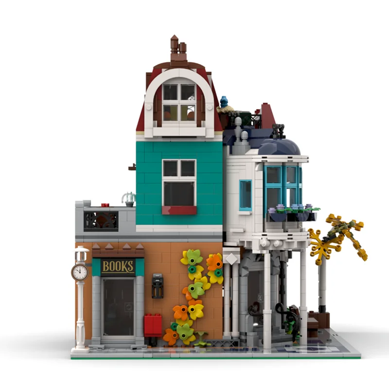 シティストリートビューモデル Moc ビルディングレンガ 書店代替モデル ビルディングテクノロジー モジュラーブロック DIY おもちゃ ホリデーギフト