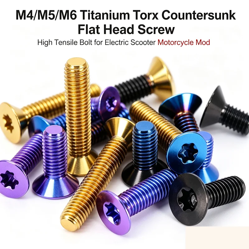 M4/M5/M6 Titanium Torx Countersunk Flat Head Screw High Tensile Bolt For Electric Scooter Motorcycle Mod