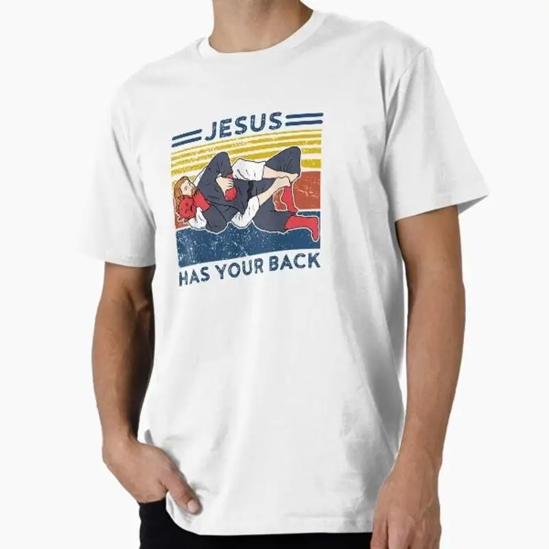 Funny Brazilian Jiu Jitsu Jesus Has Your Back T Shirt Made …