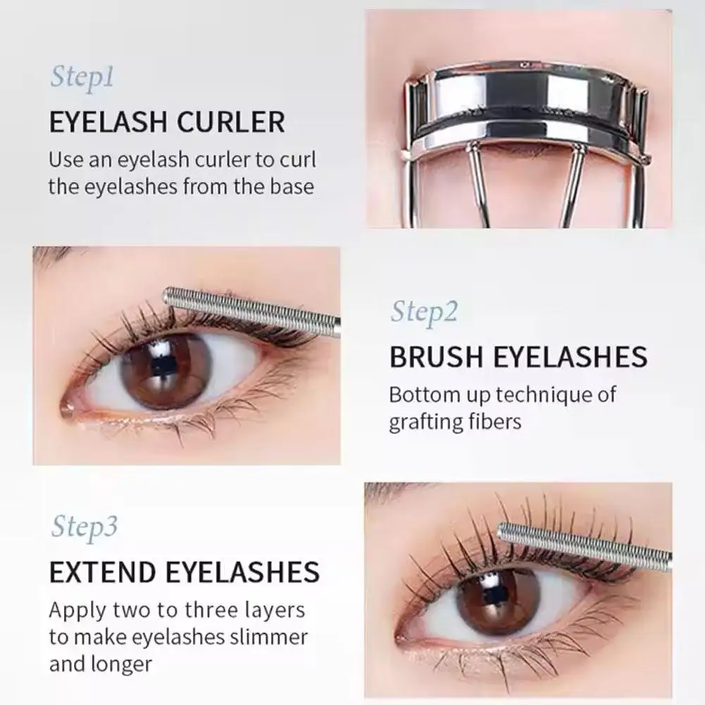 Mascara arricciacapelli a lunga durata Impermeabile e resistente al sudore Separa ciascuna ciglia Mascara in tubo d'acciaio spesso e voluminoso