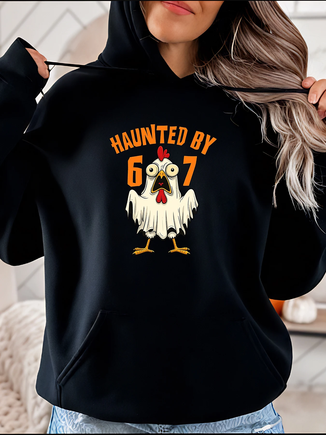 

Толстовка с курицей на Хэллоуин с привидениями 67, женская повседневная толстовка с принтом, осенне-зимний модный пуловер унисекс, топ
