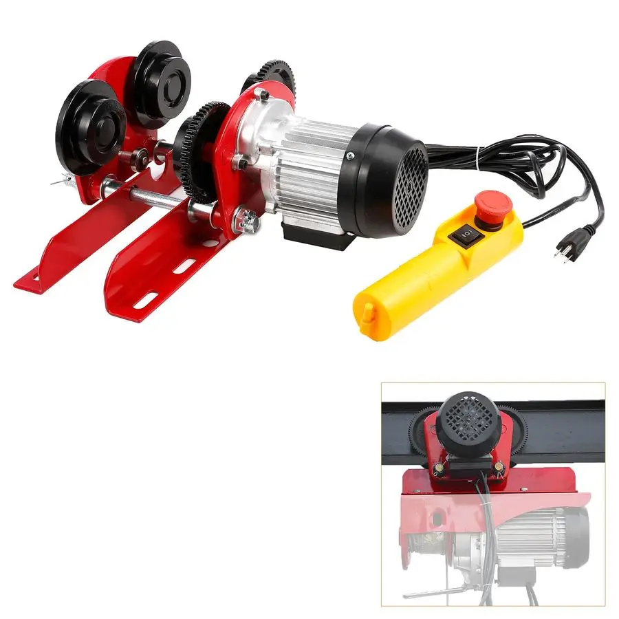 Carro eléctrico de 1 tonelada, 2204 LBS, para polipasto eléctrico, compatible con IBeam de 2,684,33 pulgadas, para polipastos PA600 PA700 PA800 PA900 PA1000 con engranaje pulsador Ov