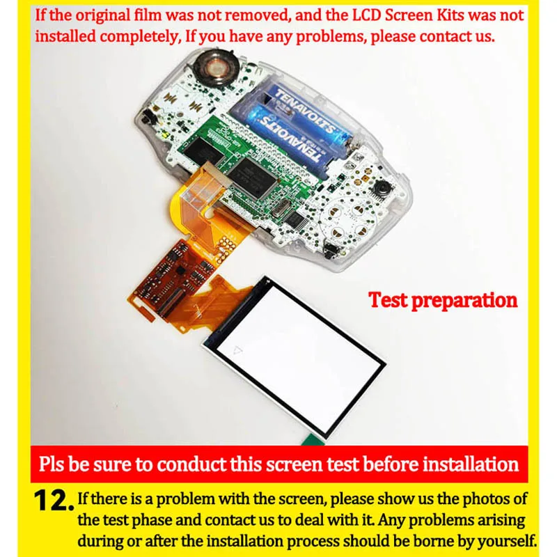 For 3.0 Inch IPS AGB V3 Pre-Laminated LCD Screen Kits GameBoy Advance GBA High Brightness Backlight Kits Nintend SFC Classic GB