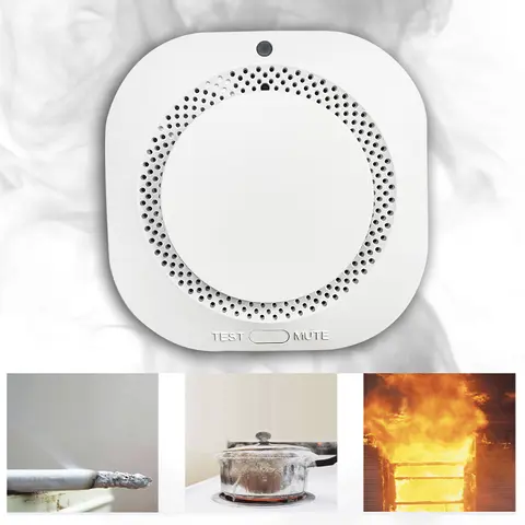 Smart Smoke Fire Alarm Replaceable Alarmas De Seguridad Para Casa Independent Smoke Detector Sensor Home Warehouse Security