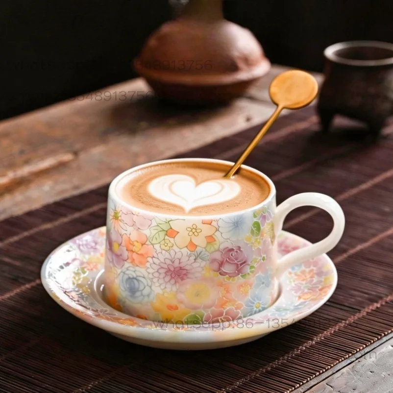 

Coffee Cup Three-piece Set of High-value Exquisite Ceramic Mug with Spoon Household Water Cup
