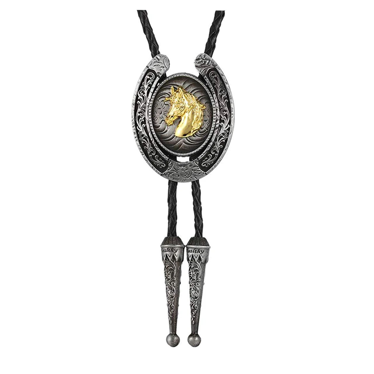 U shape 3D  animal 3D bolo tie for man cowboy western cowgirl lather rope zinc alloy necktie Vintage color