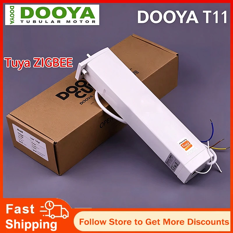 Dooya T11 Tuya Zigbee Electric Smart Curtain Motor RF433 Remote Control Engine Support APP Voice Control Alexa Google Assistant