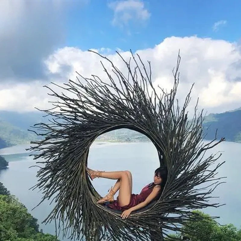 

Homestay Internet celebrity hanging basket Bali same outdoor swing wedding photography love bird's nest chair floor fashion bed