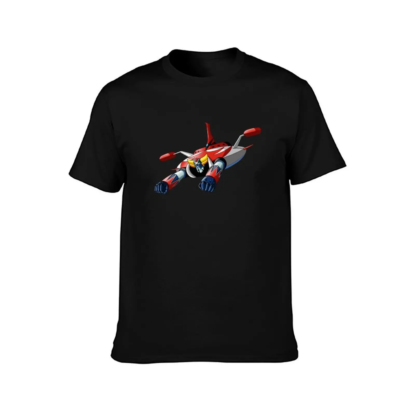 Actarus UFO Robot T-Shirt, Summer Casual Cotton Tee, Oversized Streetwear Tops, Vintage Graphic Print, Loose Fit Short Sleeve