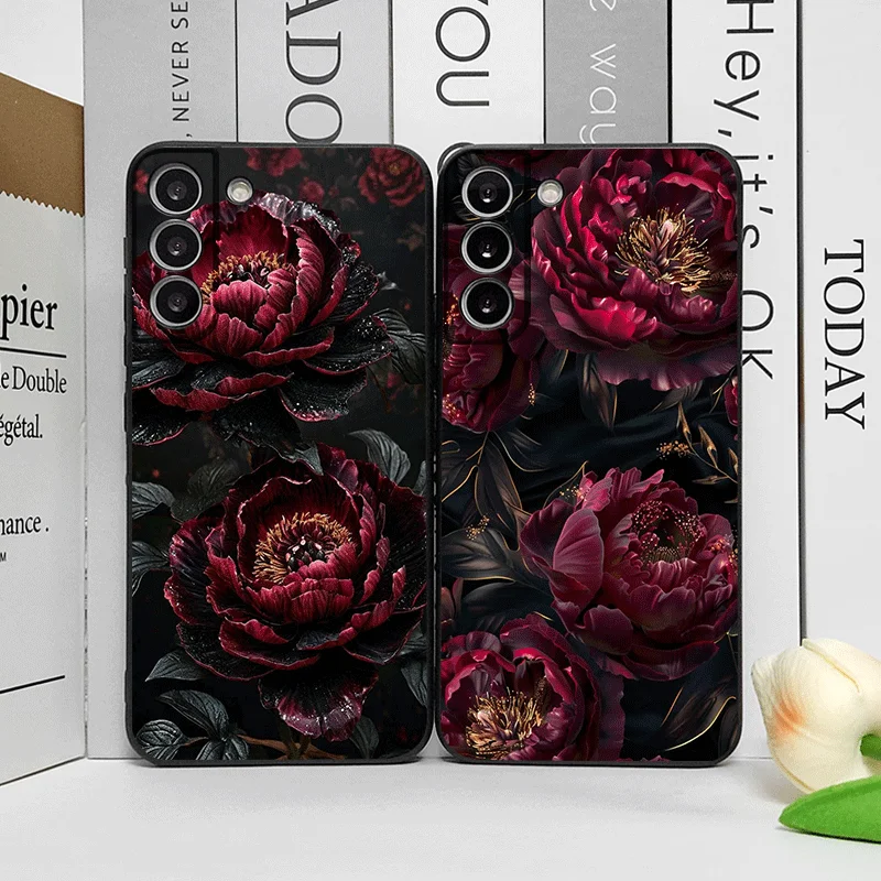 Funda de teléfono con patrón de flores y peonías Vintage para Motorola Moto Edge 50 Fusion 40 30 Neo G34 G14 G24 G85 G54 Pro