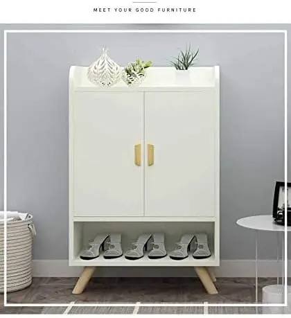 Solid Wood Legged Living Room Multi-Purpose Storage Corridor Storage Shoe Cabinet Shoe Changing Stool