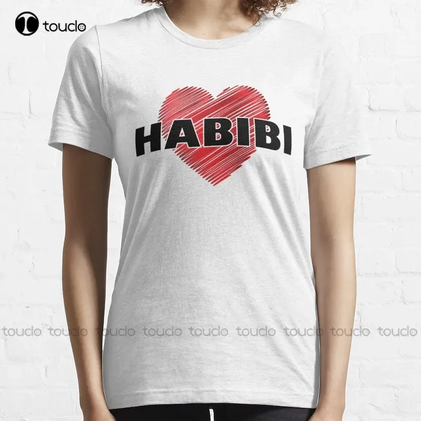 Habibi Heart Classic T-Shirt Mens Golf Shirts High Quality Cute Elegant Lovely Kawaii Cartoon Sweet Harajuku Cotton Tee Shirts